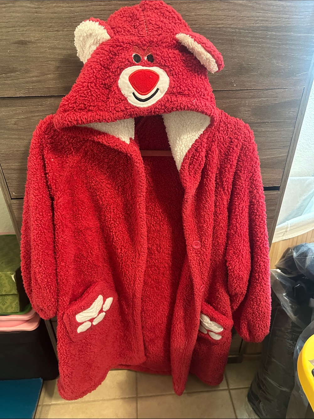 Cozy Red Teddy Hooded Robe for Women